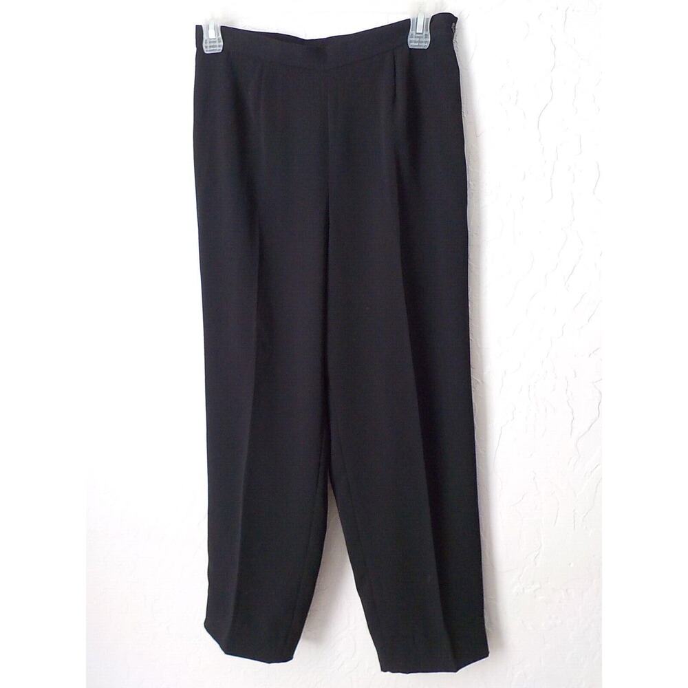 Two Twenty Five Women 12 Black Classic Pants Straigth Leg Zip Up Lined Career